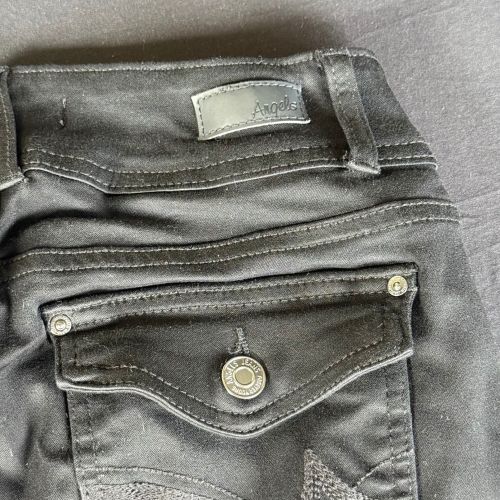 Angels Forever‎ Young Black Skinny Pants High Rise Double Button Size 6 - Picture 11 of 13